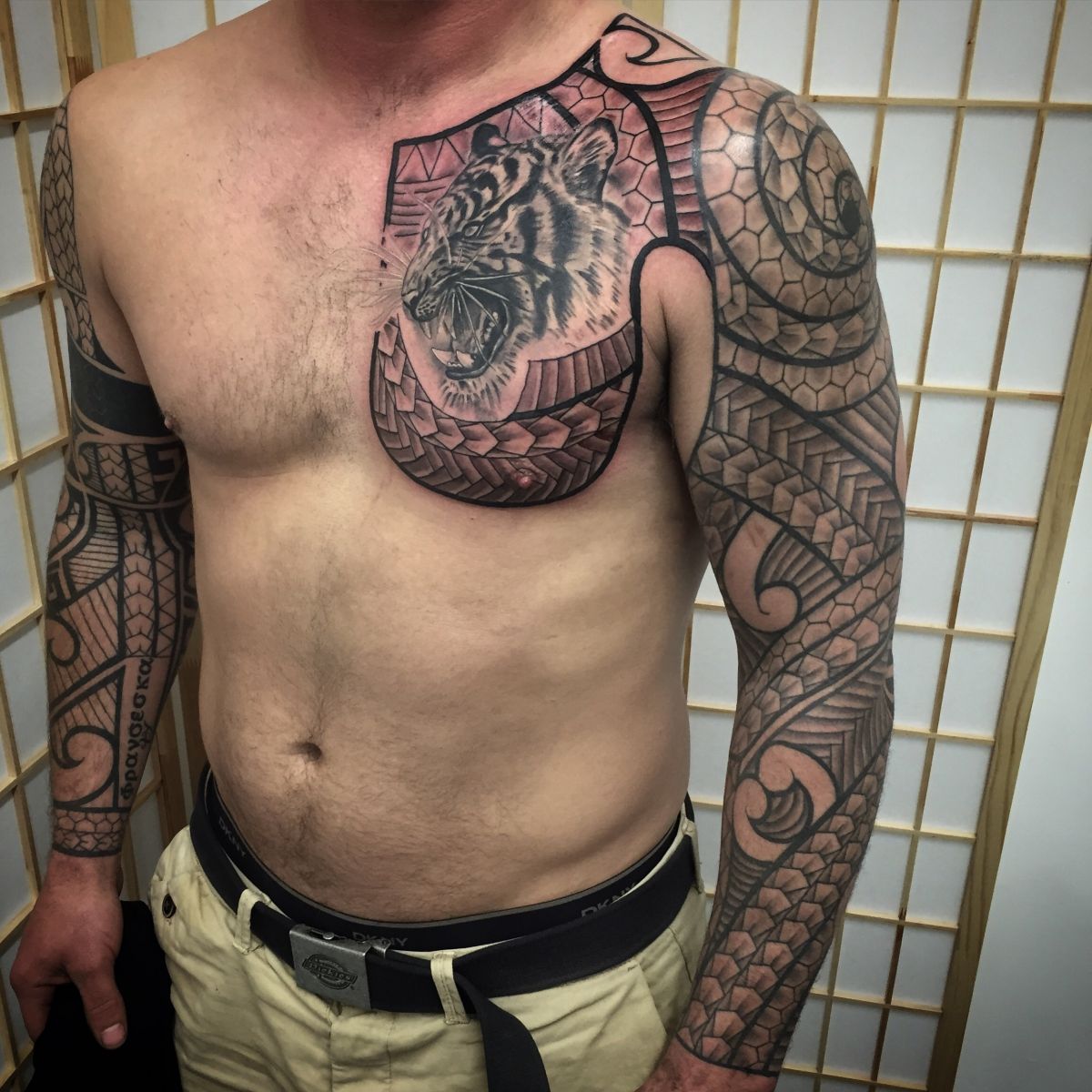 Freehand sleeve and chest 