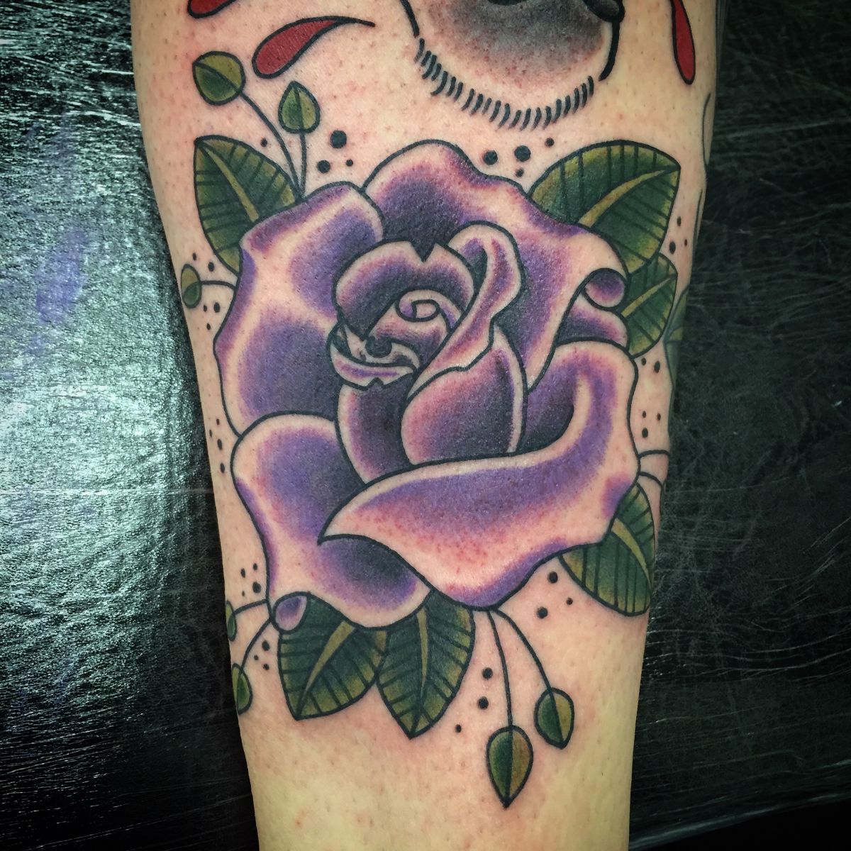 Freehand rose tattoo