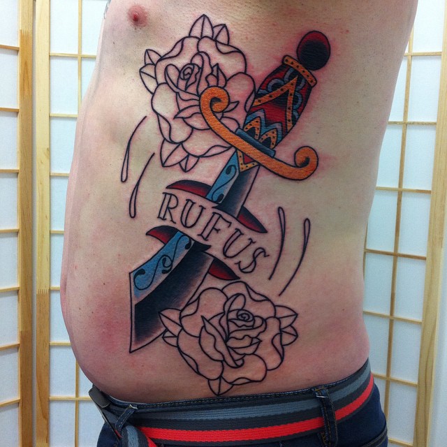 Tapped out but what a guy, dagger was inspired by @johncollinstattoo